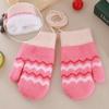 Warm Kids Winter Gloves Windproof Knitted Gloves Cute Children Mittens for 0-3 Years Old Toddler