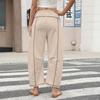 Women's Wide Leg Pants With High Waisted Straight Leg And Spliced Pocket Casual Pants