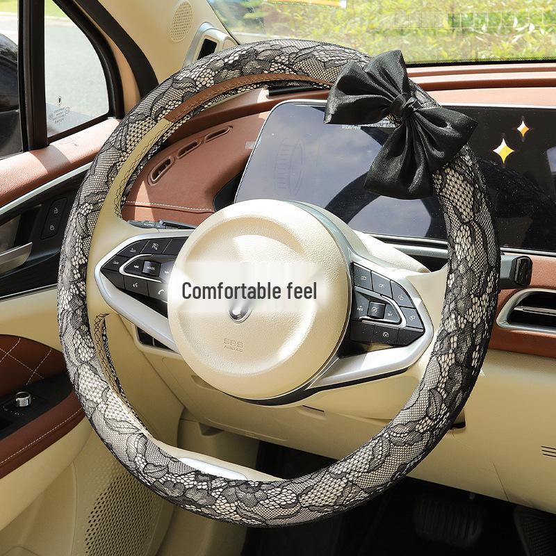 Exquisite Lace Car Steering Wheel Cover: Universal, Non-slip & Wear-resistant for All Seasons