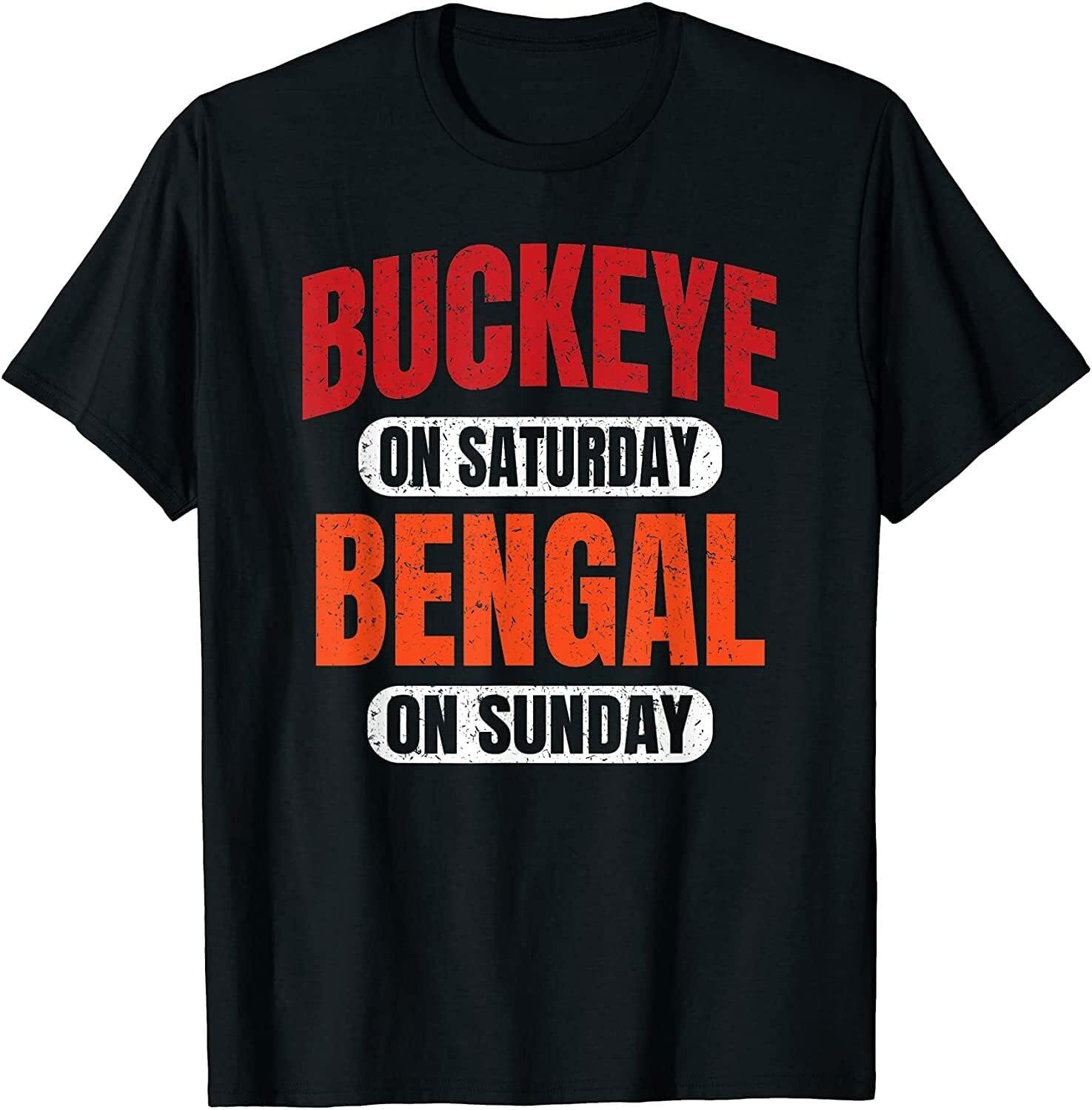 Limited Buckeye on Saturday Bengal on Sunday Vintage Men T Shirt S