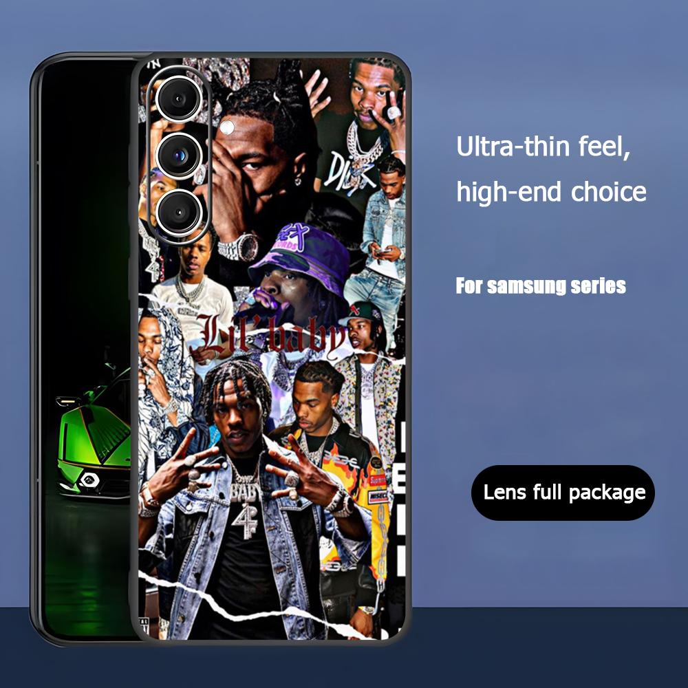 Hot L-Lil Baby D-Dr-ip rapper Phone Case For Samsung Galaxy S26 S25 S24 S23 S22 S21 Plus Ultra Note20 Soft Black Galaxy S25+