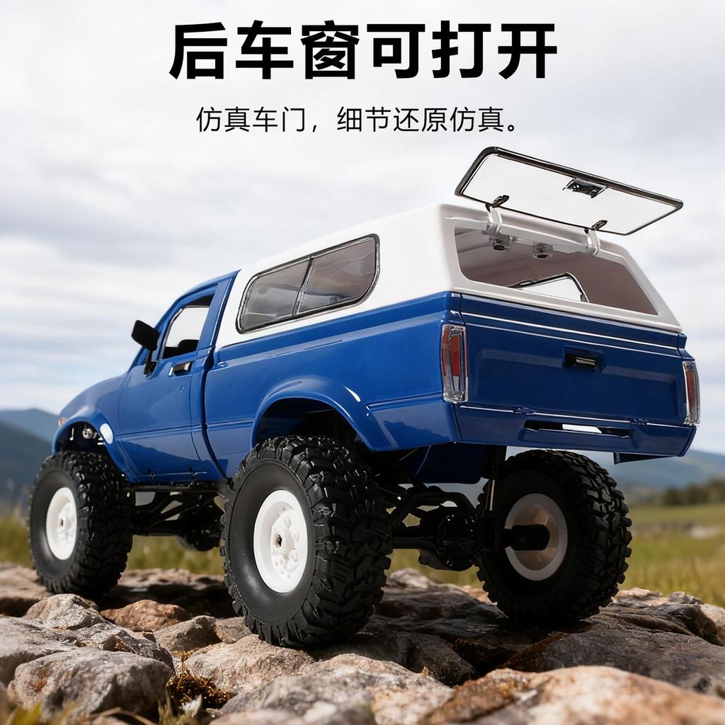 AAYG1 WPL C24 1/16 4WD RC car 2.4G Full Proportional LED Lights Off-Road Pickup Truck RTR Electric RC Toy Gift for Boys Kids Adults
