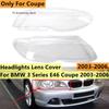 2-Door Car Front Headlight Light Lens Covers For BMW 3 Series E46 325Ci 330Ci Coupe Convertible 2003-2006 Headlight Lamp Cover