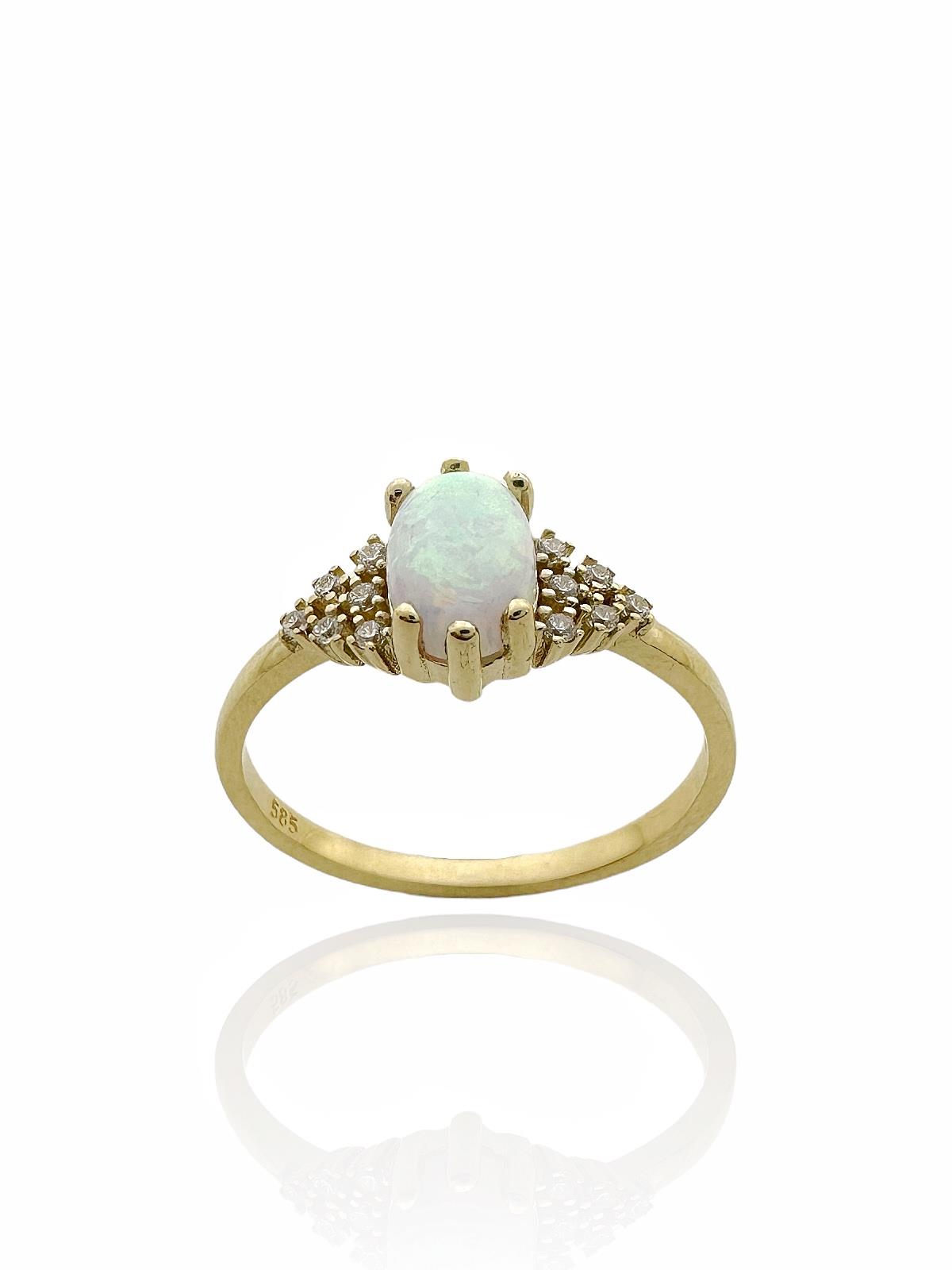 

Алмазная модель Белый опаловый камень Стиль высшего качества 14K Золотое кольцо | Ювелирные изделия для женщин | Аксессуары | Кольца Мода