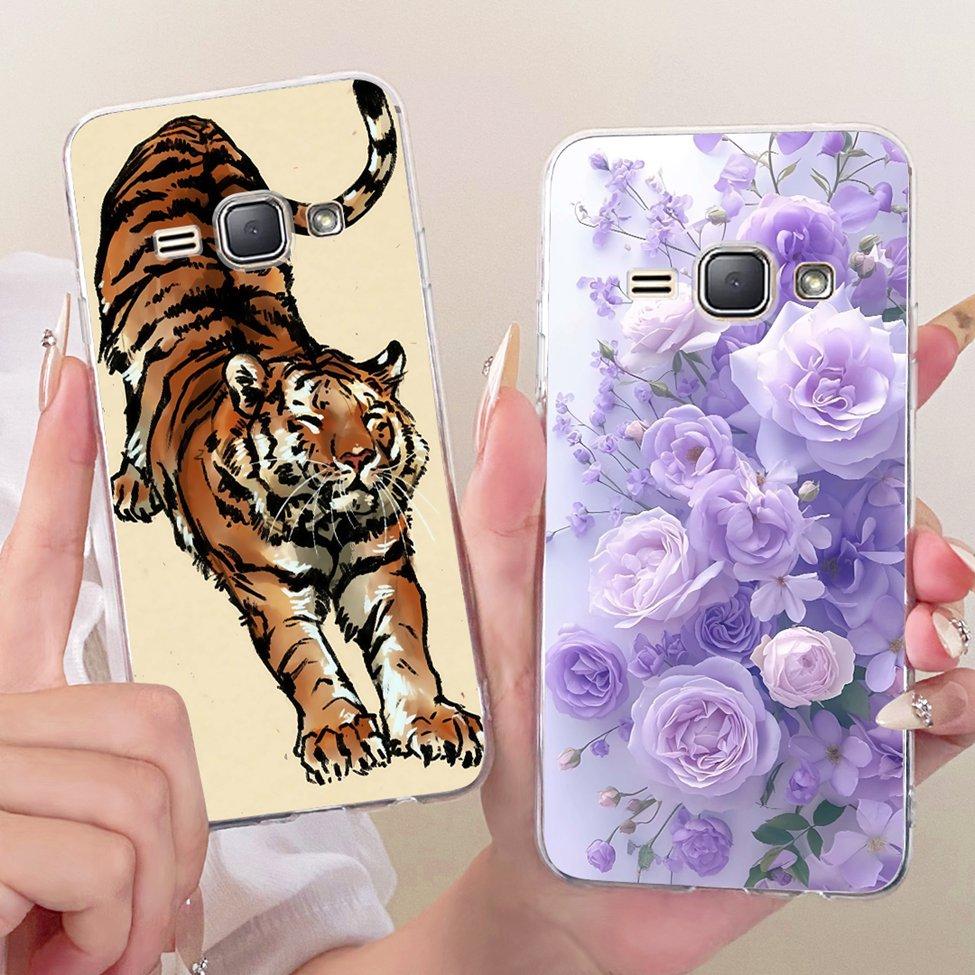 Clear For Samsung J1 2016 Case Cover Cute Cat Fashion Butterfly Funny Painted Casing For Samsung Galaxy J1 2016 SM-J120F