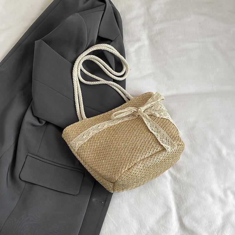 Summer 2024 Chic Straw Tote Bag For Women Trendy Large Capacity Shoulder Bag хаки