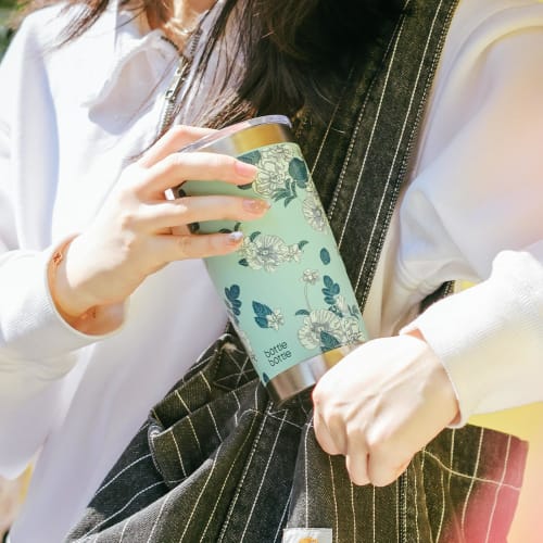 BOTTLE BOTTLE Tumbler with Lid, Spill-Resistant, 600ml Large Capacity Water Bottle, Double-Walled Stainless Steel Coffee Bottle, Vacuum Insulated, Kee