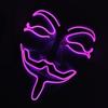 Halloween Glowing V Mask EL Wire Neon Light Up Anonymous Mask Cosplay Horror Luminous Mask for Man Women Haunted House Props