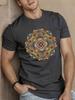 Psychedelic Mandala Graphic Mens Casual Short Sleeve TShirt Breathable Cotton Crew Neck Tee