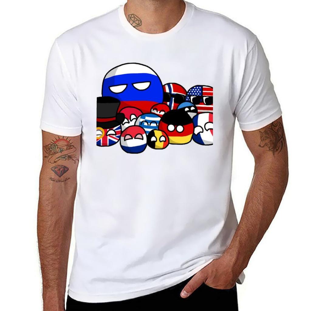 Countryballs Tshirt Casual Basic Short Sleeve Tshirt