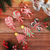 Set mit 6 Zuckerstangen-Weihnachtsbaumschmuck für Zuhause, Party, Neujahr, Weihnachtsbaum-Hängeornamente, Lutscher-Anhänger-Dekor