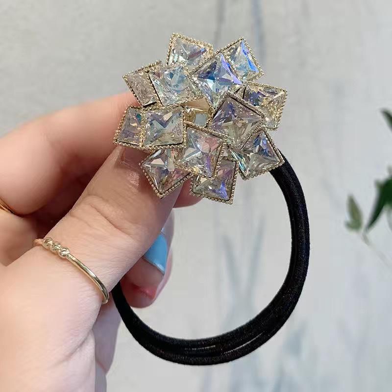 Korean Crystal Hair Ring: Cute Mori Girl Ponytail Accessory