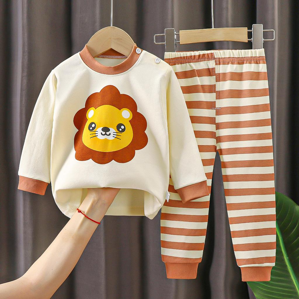 Children's Underwear Sets - Long-sleeved And Long-pants Sets For Boys, Girls' Pure Cotton Pajama Sets In 2-piece Sets