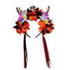 Halloween Colorful Flower Skeleton Hand Skull Headband Resin Party Hair Accessory For Adults Kids Costume Party Decoration