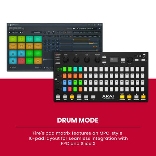Akai Professional USB MIDI Controller for FL Studio, 64-Pad RGB Clip Drum Pad Matrix [Controller Only/No Software Included] FIRE Controller Only