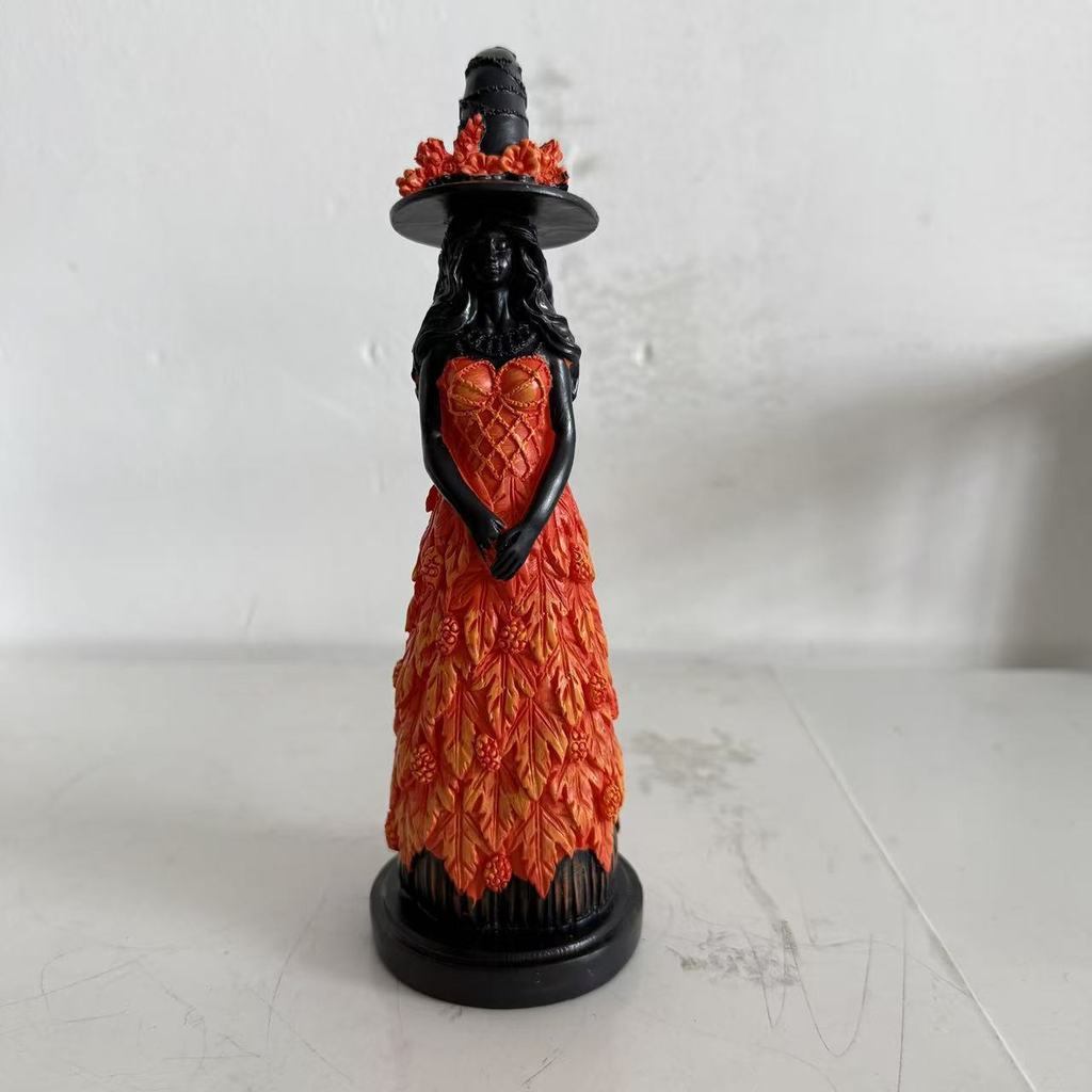 Statua Magica di Strega d'Autunno Statuetta Decorativa Per Decorazione Casa Ufficio