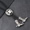 Zinc Zinc Alloy Cowgirls Shirt Neck Pendant High-end Leather Rope Tie Decor Cowboy Hat Boots Necklace  Daily