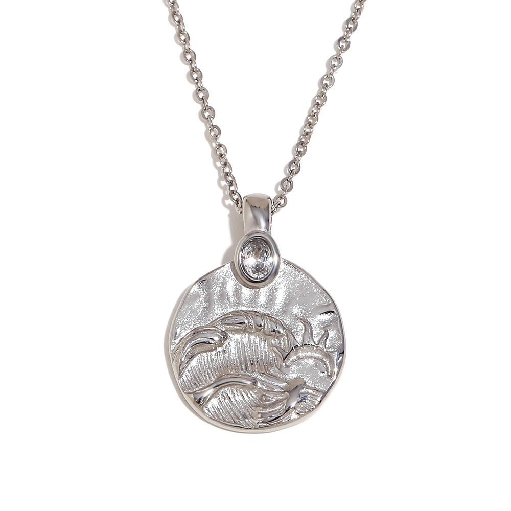 Retro Fashion Personality Pendant Unisex European American Niche Minimalist Creative Necklace 18K Gold Sun And Moon Accessories