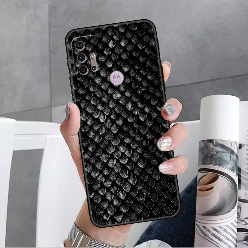 

Чехол со змеиным принтом для Motorola G30 G60 G22 G9 Play G82 G52 G8 G9 G50 One Fusion Edge 20, черные мягкие чехлы для телефона Moto G60