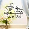 Self-adhesive SUPER DAD Wall Stickers Father’s Day Party Decoration for Home Celebration