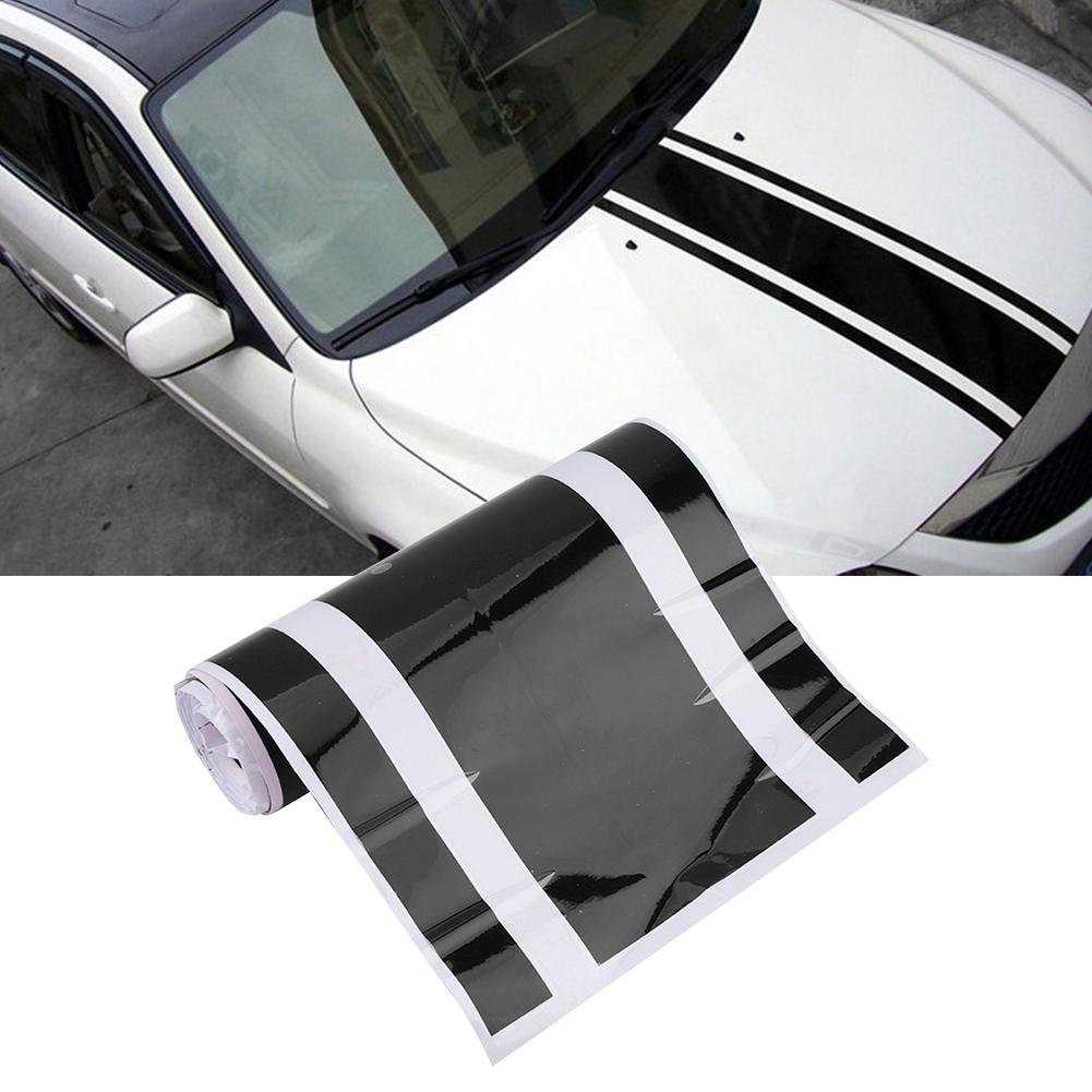 SelF Adhesive Car Body Engine Hood Bonnet Scratch Cover Sticker Decal Tape Decoration(Black)