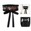Floral Pattern Wide Waistband Soft Breathable Fabric Belt Adjustable Ties For Hanbiuk Modern Outfits