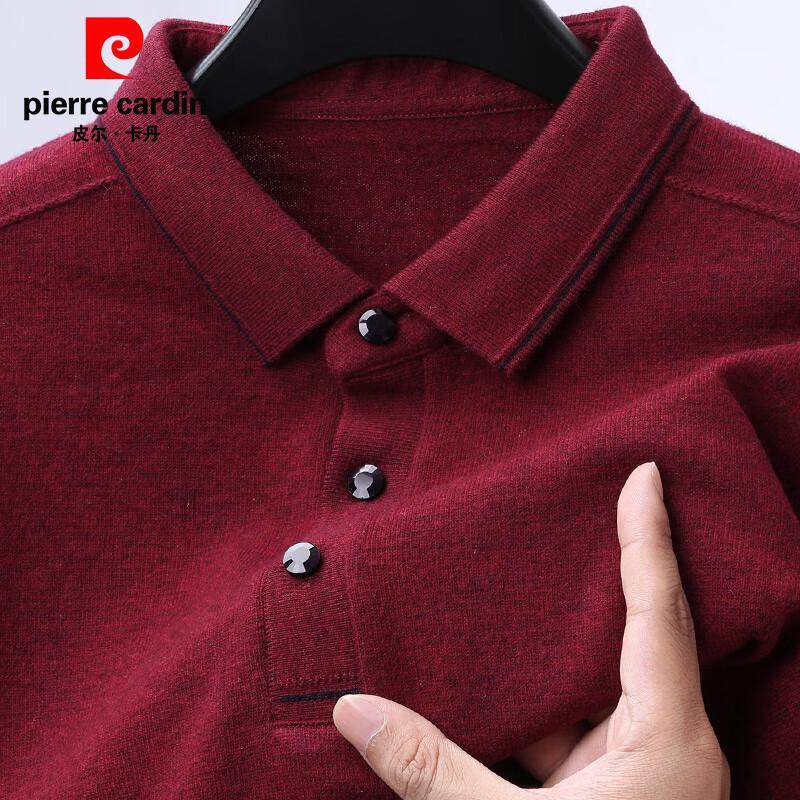 

Мужской свитер Pierre Cardin из 100% чистой шерсти с воротником поло 3XL