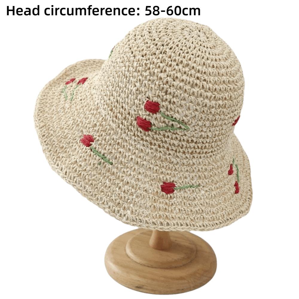 Fashion Cherry Decoration Women Sun Hat Sun Protection Foldable Beach Hat Breathable Bucket Hat Summer