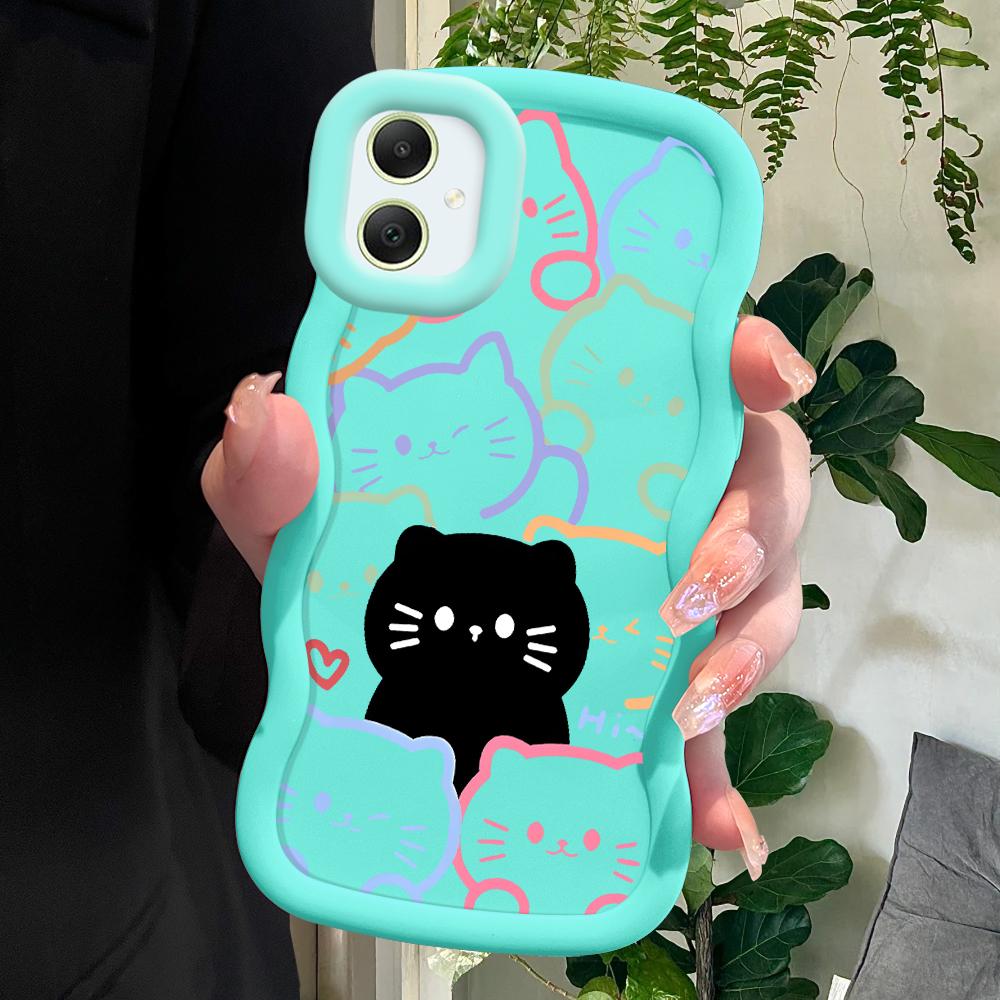 

Мягкий чехол для телефона с разноцветными котами из мультфильма для Samsung Galaxy A52 A73 A12 S24 Ultra 5G S23 S22 S21 S20 FE Wave Edge, противоударный защитный резиновый чехол Samsung S24 Ultra 5G синий