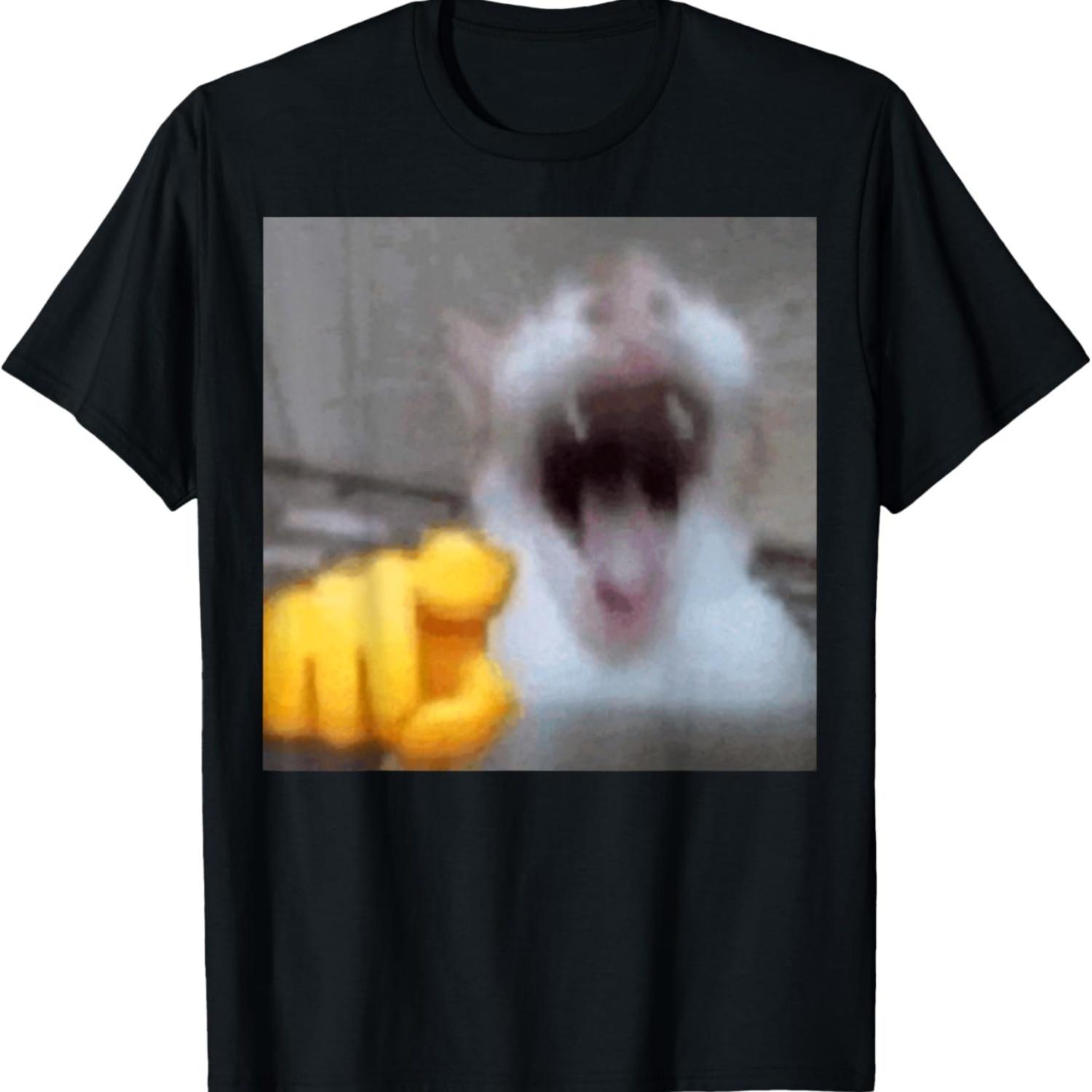 

Laughing Cat Meme T-Shirt for Men Women Kids S чёрный