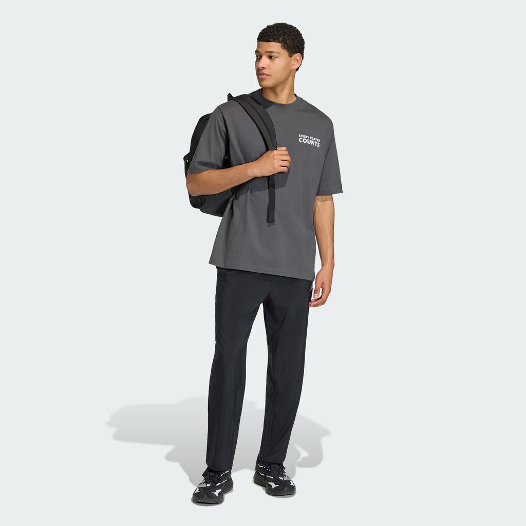 Adidas VERBIAGE T Shirts Men's Solid Gray Crew Neck Moderate