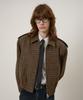 Lmood Baum Harris Tweed Wool Blouson Jacket Brown Check