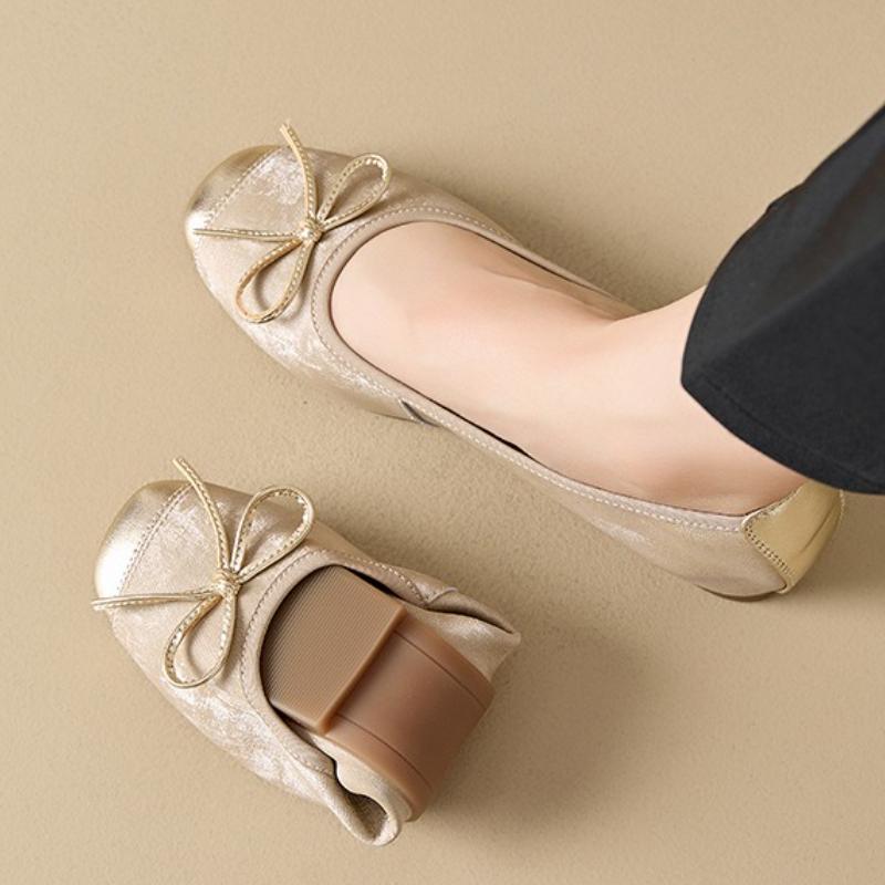 Fashion New Sheepskin in Spring Single Shoe Women Flat Shoes Korean Style Lip on Loafers Bow Lace Up Comfortable Shoes