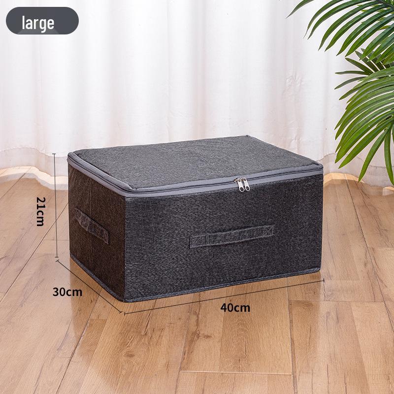 Large Capacity Foldable Storage Box with Soft Lid: Portable Organizer for Household and Document Storage