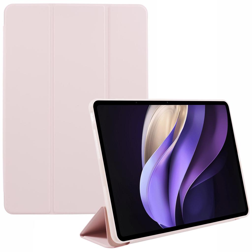For vivo Pad3 Pro PU Leather Case Soft Silicone Tablet Cover Tri-fold Stand Protective Shell
