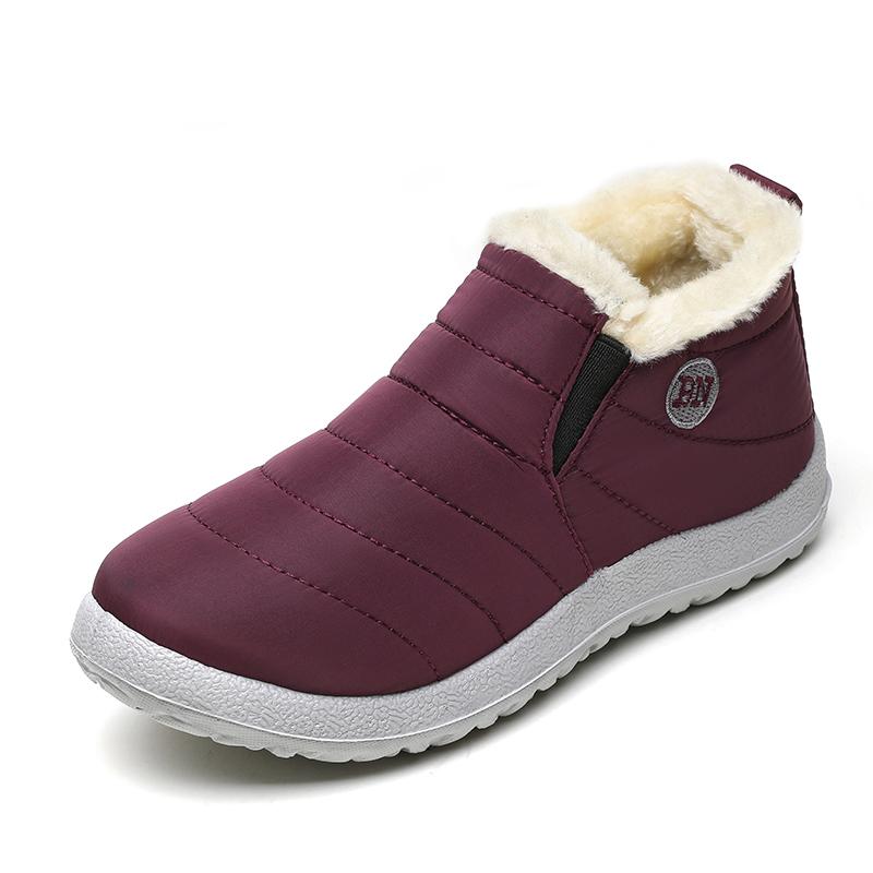 Women Boots Fur Ankle Boots For Winter Shoes Women Waterproof Snow Boots Winter Botas Mujer Short Boot Female Botines Black Red