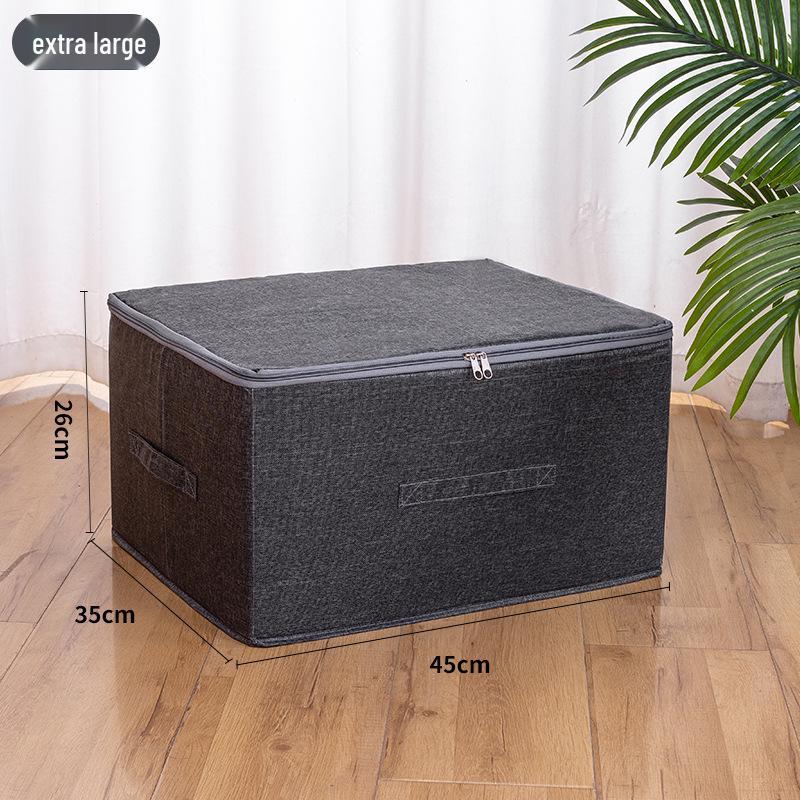 Large Capacity Foldable Storage Box with Soft Lid: Portable Organizer for Household and Document Storage