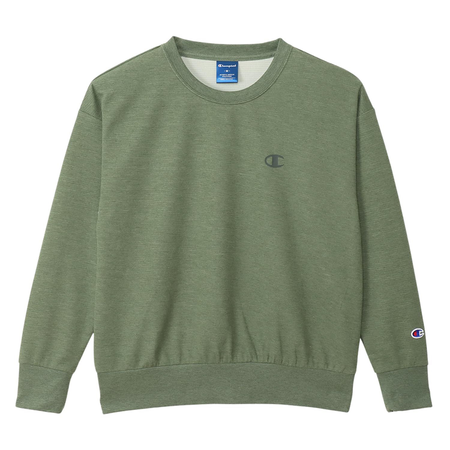 

Champion Футболка с длинным рукавом и круглым вырезом Quick UV Water с графическим логотипом, с длинным рукавом, вересково-оливковая, горловина, сушка, защита, водоотталкивающая, принт, футболка, женская