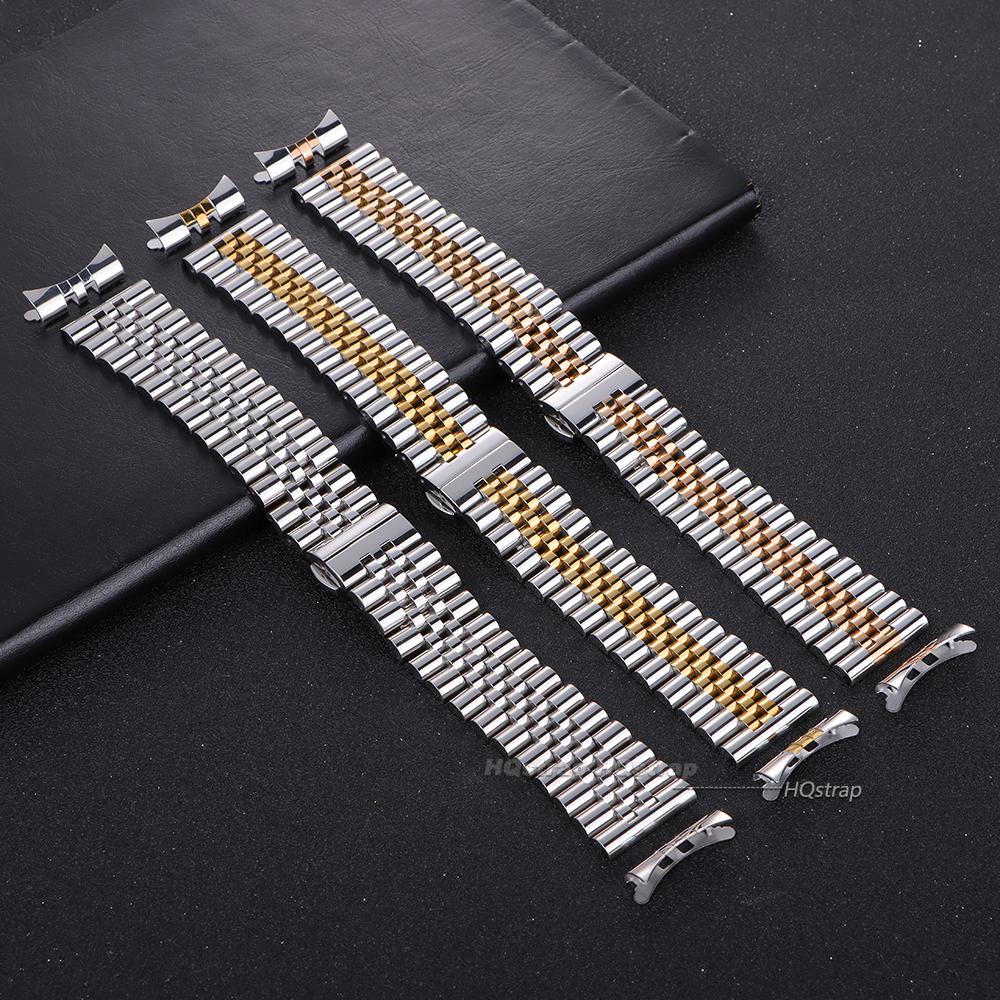 Solid Stainless Steel Watch Band for Rolex Flat Curved End Strap 12 13 14 16mm 17mm 18mm 19mm 20mm 21mm 22mm Men Women Bracelet