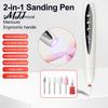 Adjustable Speed Nail Drill 2-In-1 Electric with 5 Bits, 5-Speed Cordless Manicure File Compact Care Tool UV LED Lamp, USB Rechargeable for