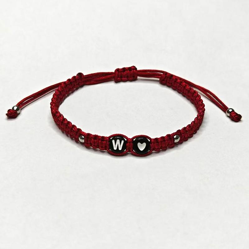 26 Alphabet Initials Heart Bracelet Jewelry Handmade Collapsible A-Z Braided Bracelet Women Men Friendship Couple Gift