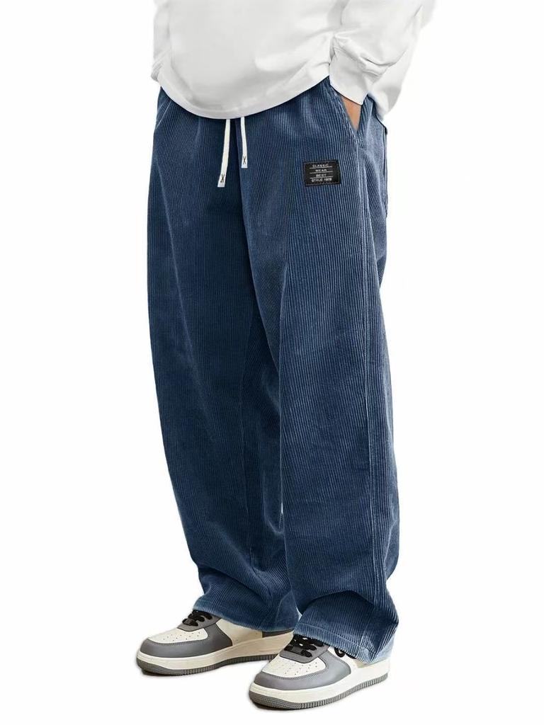 2025 Autumn New European and American Men's Loose Comfortable Long Pants Corduroy Casual Pants for Men