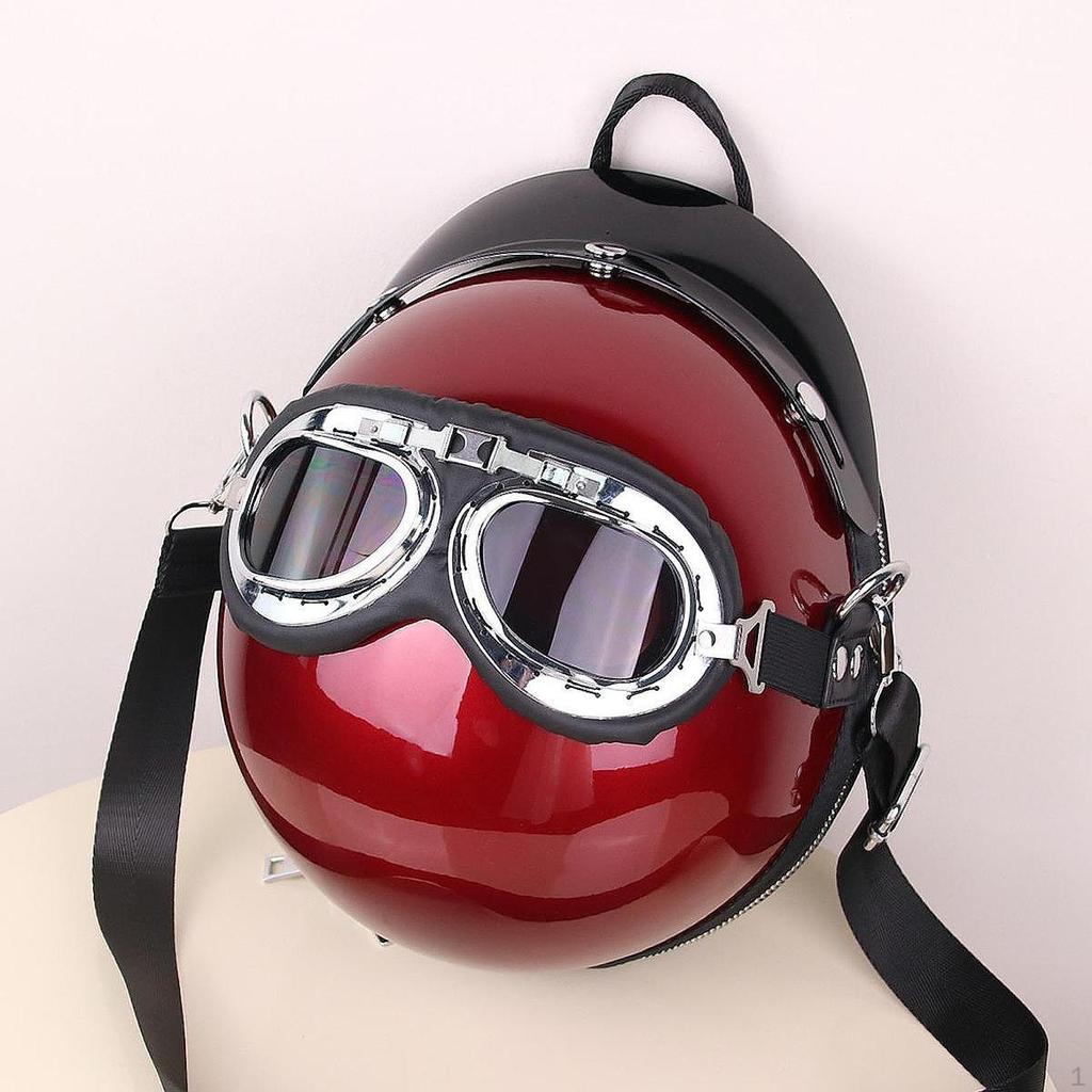 Helmet Shaped Bag Adjustable Straps Shoulder for Biking Outdoor Activities