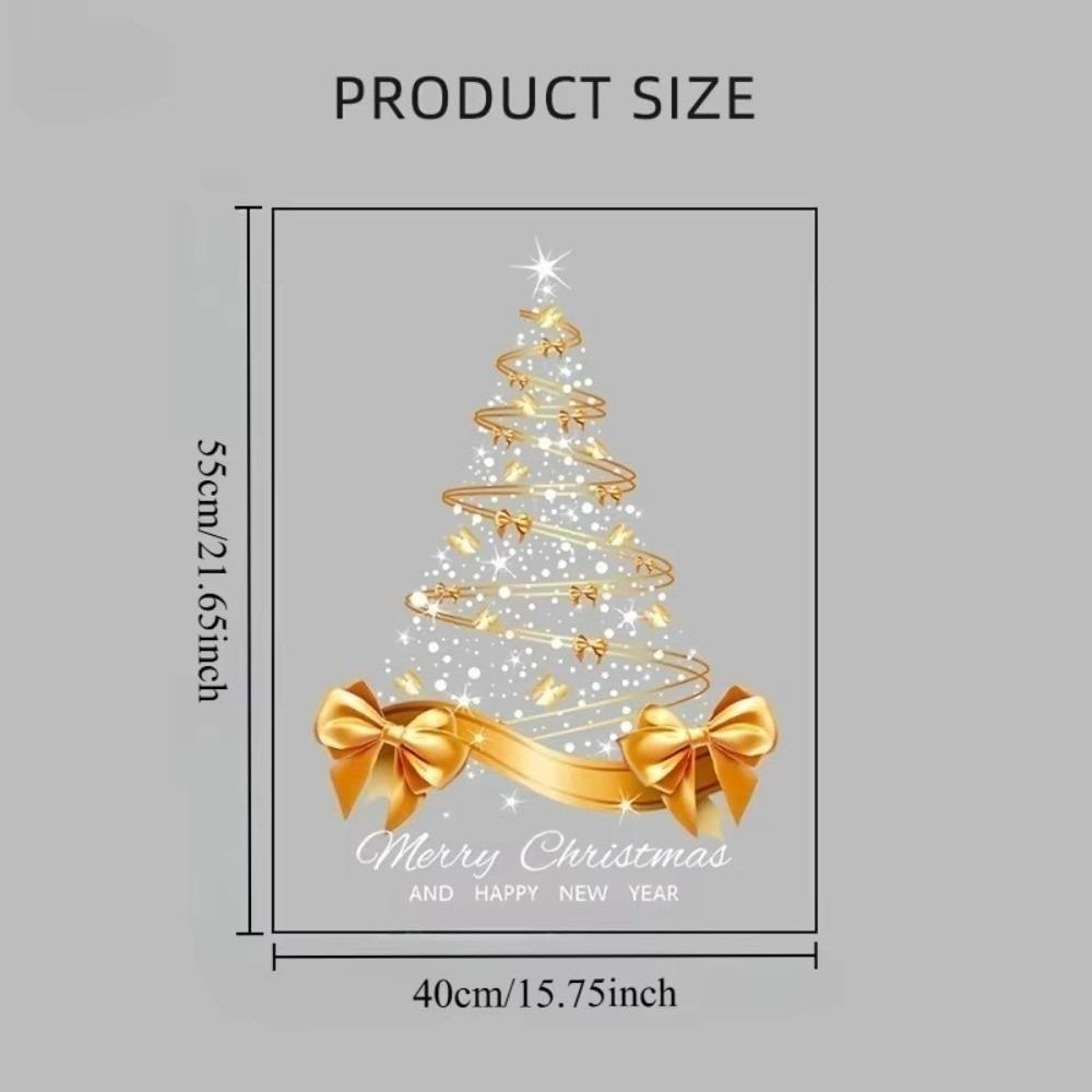 

Золотые настенные наклейки Самоклеящиеся наклейки на окна Съемные новогодние украшения 1pc