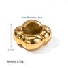 Stylish Texture Finger Jewelry Stainless Steel Waterproof Dome Ring Irregular Bold Chunky Geometric Ring for Girls