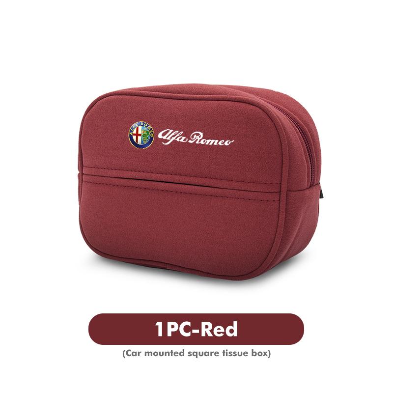 For Alfa Romeo Car Logo Seat Back Hanging Tissue Organizer Paper Storage Bag Accessories 159 Giulietta Giulia 147 Mito 156 159