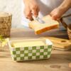 Ceramic Butter Dish with Wooden Lid, Large Butters Container Keeper Storage with Stainless Steel Knife Spreader