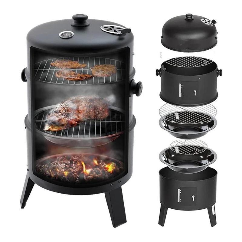 Grătar cu cărbuni 3 în 1 Afumătoare Grătar Grătar de grădină Barbacoa de Cărbuni Ustensile bbq
