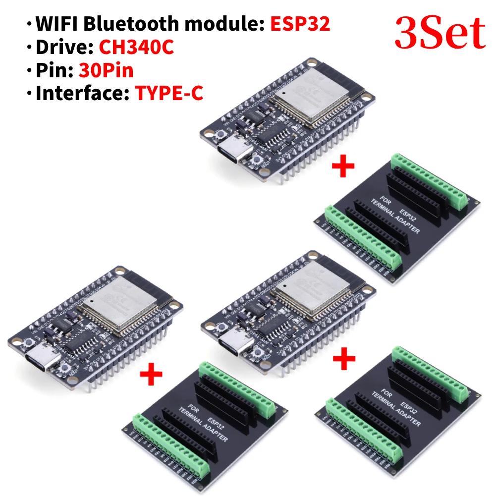 1-3Set ESP32 32 CH340C Development Board TYPE-C Micro USB WiFi+Bluetooth Ultra-Low Power Consumption SPI Wireless Module