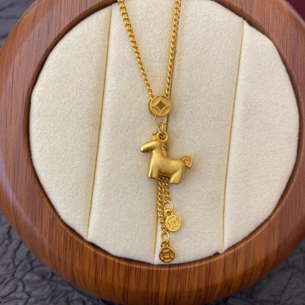 Shajinma Women's Simulated Gold Pendant Necklace - Luxurious Light Design with Long-Lasting Color